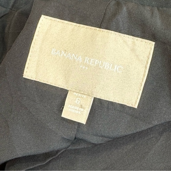 Banana Republic Factory black blazer single button cotton spandex size 6P - Picture 6 of 9